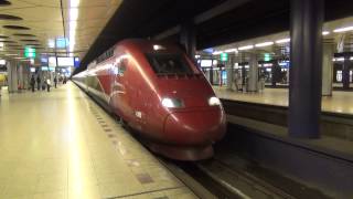 Thalys 4305 vertrekt uit Station Schiphol met een reiziger in de cabine [upl. by Nihi]