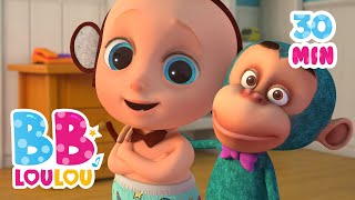 Cinq Petits Singes  Comptines et chansons pour enfants  BB LouLou [upl. by Nelluc]