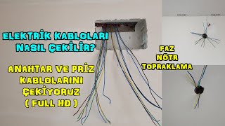 ELEKTRİK KABLOLARI NASIL ÇEKİLİR  ELEKTRİK TESİSATI KABLOLARI Faz Nötr Topraklama sigorta [upl. by Ainafets877]