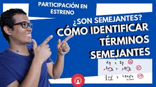 🤩 CÓMO IDENTIFICAR TÉRMINOS SEMEJANTES  Cómo saber si son terminos semejantes  Parte literal [upl. by Suravart]