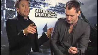 Sherlock Holmes Robert Downey Jr and Jude Law Interview [upl. by Atsylac851]