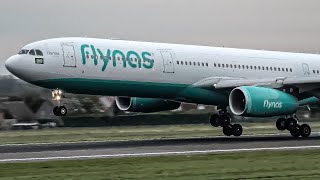 A330300 Flynas Landing at BRU  Brussels Airport Plane Spotting 80 4K [upl. by Borchert795]