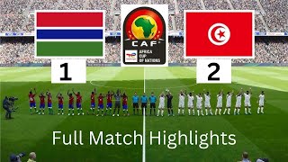 Gambia vs Tunisia AFCON 2025 qualifiers  Tunisia overcome Gambia 21 with Romdhane winner [upl. by Valsimot]