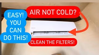 AIR CONDITIONER AIR NOT COLD CLEAN THE FILTERS HERE’S HOW DAIKIN Toshiba Aire LG Etc [upl. by Oj310]