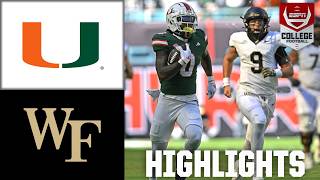 Wake Forest Demon Deacons vs Miami Hurricanes  Full Game Highlights  ESPN College Football [upl. by Hamilah293]