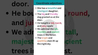 Coordinate adjectives in English Grammar shorts [upl. by Ailec743]