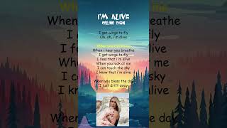 Céline Dion  Im Alive Lyrics shorts [upl. by Bondy305]