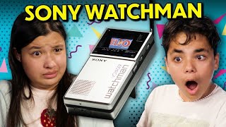 Teens React To The 1982 Sony Watchman Portable TV  Reacting to Old Technology [upl. by Aiciruam678]