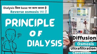 principle of dialysisdiffusionMEDRENAL reverse osmosisultrafiltrationconvection [upl. by Nissa]