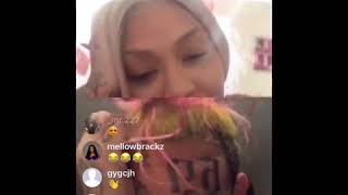 6IX9INE ON INSTAGRAM LIVE WITH CUBAN DOLL👀 [upl. by Wallas]