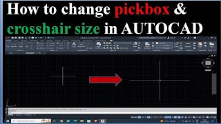 How to change pickbox and crosshair size in AutoCAD Cursor settings in AutoCAD [upl. by Oatis]