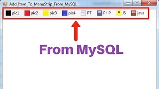 VBNET  How To Add Item To MenuStrip From MySQL Database Using Visual BasicNet with source code [upl. by Eveiveneg473]