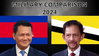 Cambodia vs Brunei Military Comparison 2024 [upl. by Nyladnek]