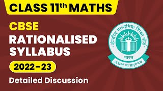 CBSE Rationalized Syllabus Class 11  Class 11 Maths Syllabus 202223  CBSE Big Update [upl. by Nynahs]