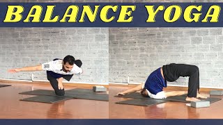 34Minute Intermediate Balance Yoga Poses Flow Class For Students  With Master Sourav  Kiows [upl. by Bardo]