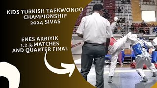 Turkish Taekwondo Championship ➡️ Enes Akbiyik 123matches and Quarter Final tkd taekwondo [upl. by Reppart]