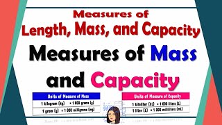 Measures of Mass and Capacity  Conversion of Units of Measurement  Matatag Teacher Beth Class TV [upl. by Bent649]