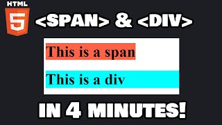 Learn HTML span amp div in 4 minutes 🏁 [upl. by Aden]