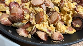 Kransky with Eggs Any time of the day meal Simple and delicious 😋 [upl. by Ynohtnael]