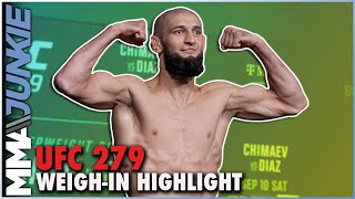 UFC 279 Full Card WeighIn Highlights Khamzat Chimaev Two Others Miss Weight [upl. by Aronson571]