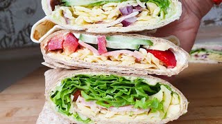 Wraps mit Hummus und Gemüse Rezept Quick And Easy Wraps Recipe Tortilla mit Gemüse shorts [upl. by Cherilyn659]