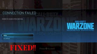 HOW TO FIX CALL OF DUTY MODERN WARZONE CONNECT FAILED UNABLE TO ACCESS ONLINE SERVICE IN WINDOWS [upl. by Gretchen215]