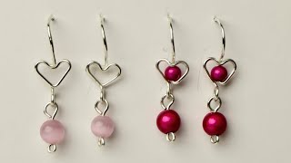 Wire Heart Earring Hooks Tutorial [upl. by Borreri]