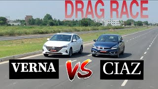 Hyundai Verna vs Maruti Ciaz  DRAG RACE [upl. by Fast]