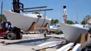 BoatSmith Delivers and Assembles Dexs Ariki Hulls and Beams [upl. by Sande]