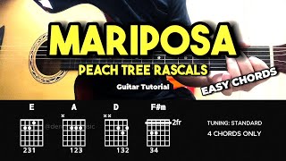 Mariposa  Peach Tree Rascals  Easy Guitar Tutorial For Beginners CHORDS amp LYRICS guitarlesson [upl. by Ho]