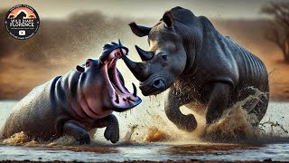 Rhino vs Hippo The Ultimate Showdown of Size Strength and Survival  Wild Diary Florence [upl. by Voletta]