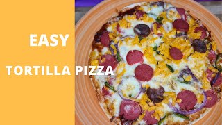 Homemade Pizza in toaster oven I Tortilla wrap Party food recipe I Honesty Thompson [upl. by Irihs]