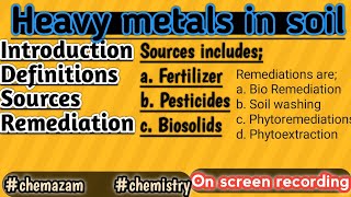 Heavy metals in soil  Sources  Causes  Effects  Types  chemazam  chemistry [upl. by Devinne]