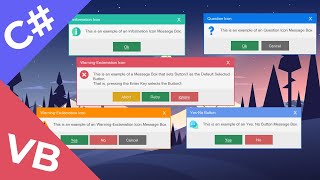 Create a Custom MessageBox  C Visual Basic VBNET amp WinForms  Modern Flat UI [upl. by Annairol]