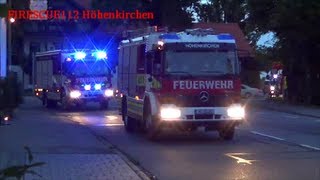 Löschzug Feuerwehr Höhenkirchen mit Bokimobil  2x RTW MKT zur Brandübung [upl. by Eylrac423]