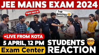 JEE Mains 20245 April Shift 1 Exam Student Reaction LIVE from Kota  Paper Level Weightage Cutoff [upl. by Meta]