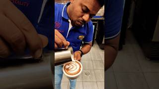 Latte art tutorial  tulip 🌷 😍😍 coffee latteart youtubeshorts shorts art [upl. by Aihsyt]