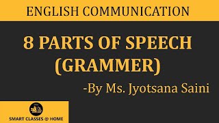 8 parts of speech grammar lecture BA MA by Jyotsna Saini [upl. by Ehav]