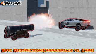 You Wont Believe the Result Cars Vs Cannon Balls BeamNGDriver [upl. by Dorion483]