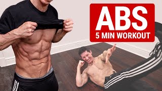 Quick Ab Workout  5 Minutes FOLLOW ALONG [upl. by Attesoj478]