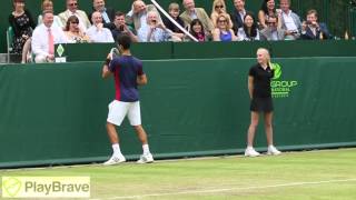 Djokovic amp Dimitrov impersonate Maria Sharapova at The Boodles 2013 [upl. by Brittne]