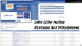 Cara Melihat amp Cetak Mutasi Rekening Bank Perusahaan  Bank BCA KlikBCA Bisnis [upl. by Nira]