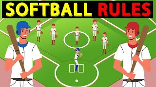 SOFTBALL Rules  How to Play Softball  The Rules of Softball EXPLAINED [upl. by Monreal]