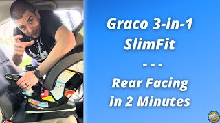 RearFacing Installation  Graco SlimFit Car Seat [upl. by Arliene67]