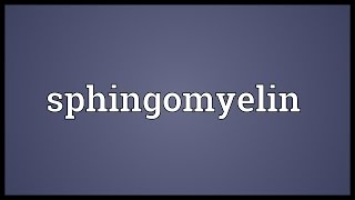 Sphingomyelin Meaning [upl. by Yuk]