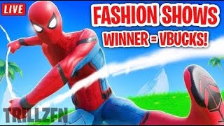 REAL FORTNITE FASHION SHOW amp HIDE amp SEEK LIVE 1 WIN  2500 VBUCKS CUSTOM MATCHMAKING fashionshow [upl. by Curcio452]