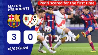 Barcelona vs Rayo Vallecano 30 resumen Highlights Goal Lewandowski doblete de Pedri LaLiga 2024 [upl. by Ramar]