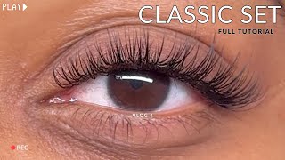 Full Classic Eyelash Extension Tutorial  BEST Techniques for Beginners  VERY DETAILED [upl. by Aistek]