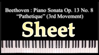 🎼Beethoven  Piano Sonata 🎵Op 13 No 8 “Pathetique” 3rd MovementPiano🎹 Sheet [upl. by Lalita]