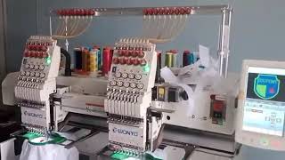 Feedback video from a Ghanaian customer about 2 head 9 needles embroidery machines [upl. by Guntar]